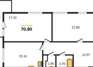 Продажа 2-ком. квартиры, 70.8 м2, Новосибирск, метро Студенческая, Большевистская улица, 32/1