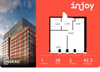 Продаю 2-ком. квартиру, 42.3 м2, Москва, Войковский район