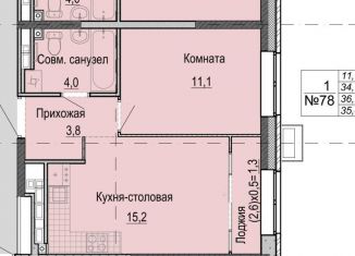 Продам 1-ком. квартиру, 34.1 м2, Ижевск, Первомайский район