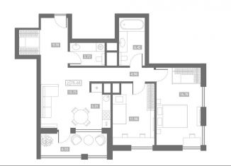 Продается 2-комнатная квартира, 75.7 м2, Ростов-на-Дону, Пролетарский район, Чувашский переулок, 13/123