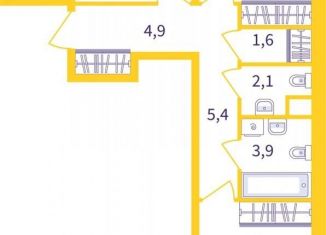 Продается 2-ком. квартира, 55.6 м2, Екатеринбург, метро Геологическая