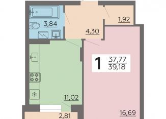 1-ком. квартира на продажу, 39.2 м2, Воронеж, улица Независимости, 78, Коминтерновский район