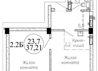 Продается двухкомнатная квартира, 37.2 м2, Новосибирск, Ленинский район, улица Пархоменко, 23/1