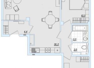 Продаю 2-ком. квартиру, 77.1 м2, деревня Борисовичи, Балтийская улица, 17А