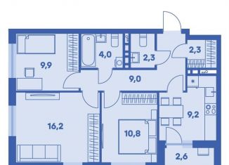 Продается трехкомнатная квартира, 65 м2, Пермь