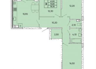 Продажа трехкомнатной квартиры, 78.3 м2, Ростов-на-Дону, Пролетарский район, проспект 40-летия Победы, 113