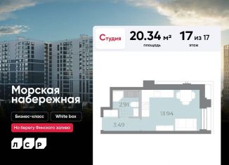 Продается квартира студия, 20.3 м2, Санкт-Петербург, метро Приморская