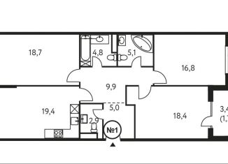 Продается 3-комнатная квартира, 101 м2, Москва, метро Мичуринский проспект, Винницкая улица, 8к2