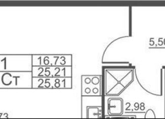 Продам квартиру студию, 25 м2, Санкт-Петербург