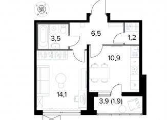 1-комнатная квартира на продажу, 38.1 м2, Москва, Ленинградское шоссе, 228к6