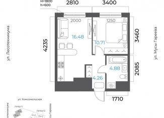 Продаю однокомнатную квартиру, 34.3 м2, Уфа