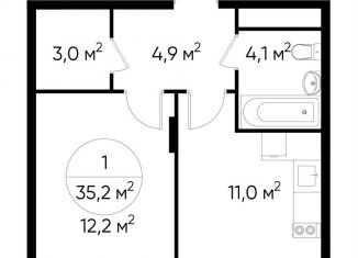 Продается 1-комнатная квартира, 35.2 м2, Москва, деревня Рассказовка, 1