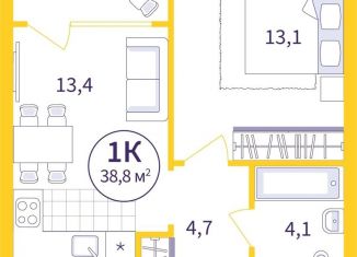 Продажа однокомнатной квартиры, 37.1 м2, Екатеринбург, улица 22-го Партсъезда