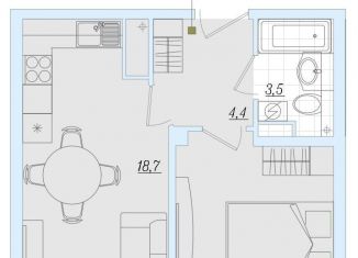 Продается однокомнатная квартира, 40.2 м2, деревня Борисовичи, Балтийская улица, 17А