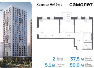 Продам двухкомнатную квартиру, 59.9 м2, Владивосток, жилой комплекс Квартал Нейбута, 141к2