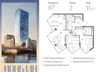 2-ком. квартира на продажу, 87 м2, Москва, Шлюзовая набережная, 2/1с1, ЦАО