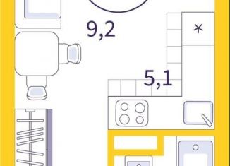 Квартира на продажу студия, 22.8 м2, Екатеринбург, улица 22-го Партсъезда