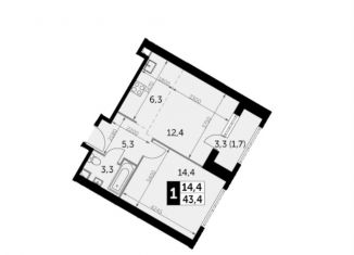 Продаю 1-ком. квартиру, 43.4 м2, Москва, метро Калужская, улица Академика Волгина, 2