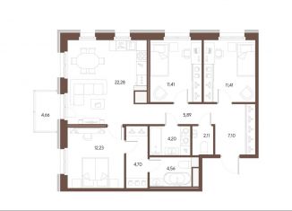 Продаю 3-ком. квартиру, 85.9 м2, Санкт-Петербург