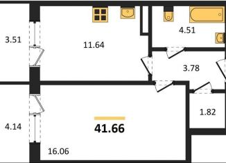 Продаю 1-ком. квартиру, 41.7 м2, Воронеж, Левобережный район