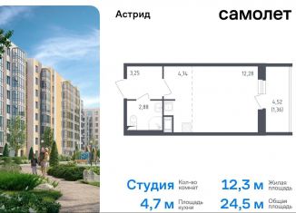 Квартира на продажу студия, 24.2 м2, Колпино, проспект Ленина, 60, ЖК Астрид