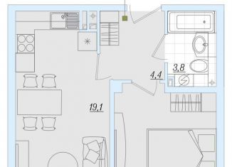 Продается 1-комнатная квартира, 40.9 м2, Псковская область, Балтийская улица, 17А