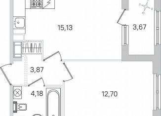 Продается 1-комнатная квартира, 37.7 м2, Пушкин
