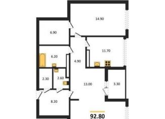 Продается 2-ком. квартира, 92.8 м2, Воронеж, Краснознамённая улица, 57/4
