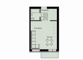 Квартира на продажу студия, 37.6 м2, Красноярский край