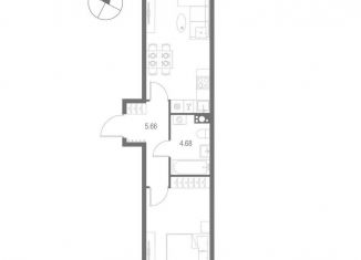 1-ком. квартира на продажу, 42.8 м2, Санкт-Петербург, метро Горный институт