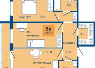 Продается 3-комнатная квартира, 66.9 м2, Пермь