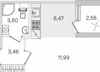 Продаю квартиру студию, 26.8 м2, Пушкин