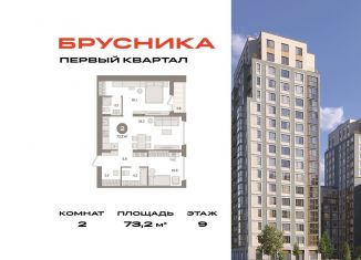 Продам 2-комнатную квартиру, 73.2 м2, деревня Сапроново