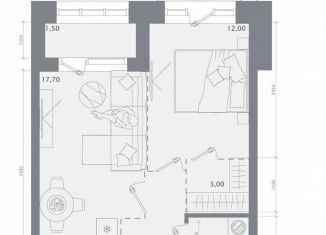Продается 1-комнатная квартира, 45.5 м2, Казань