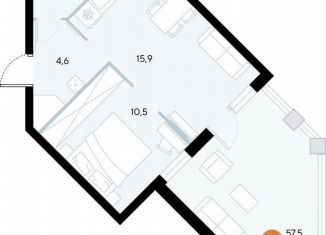 Продаю 1-комнатную квартиру, 57 м2, поселок городского типа Заозерное, улица Аллея Дружбы, 10А