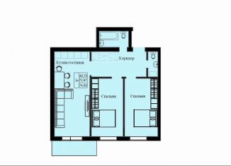 2-ком. квартира на продажу, 74 м2, Красноярский край