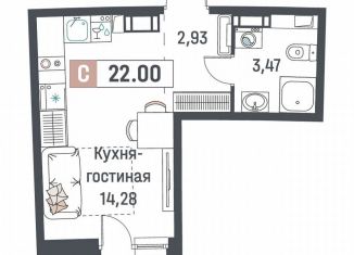 Продам квартиру студию, 22 м2, Мурино, ЖК Авиатор