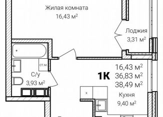 Продается 1-комнатная квартира, 38.5 м2, Нижегородская область