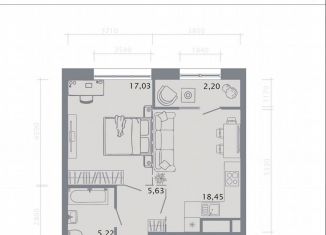 Продажа 1-комнатной квартиры, 48.4 м2, Казань, улица Островского, 110