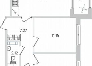 Продам двухкомнатную квартиру, 52.9 м2, Пушкин