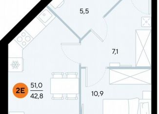 Продажа 1-комнатной квартиры, 50.3 м2, поселок городского типа Заозерное, улица Аллея Дружбы, 10А