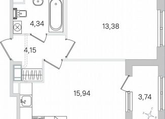 Продаю 1-ком. квартиру, 39.7 м2, Пушкин