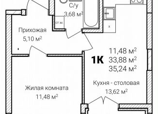 Продается 1-ком. квартира, 35.2 м2, Нижегородская область