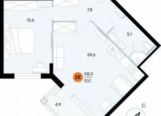 Продается 1-ком. квартира, 57 м2, поселок городского типа Заозерное, улица Аллея Дружбы, 10А