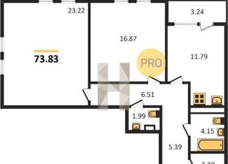 Продаю 2-комнатную квартиру, 73.8 м2, Воронеж, улица Независимости, 78к4