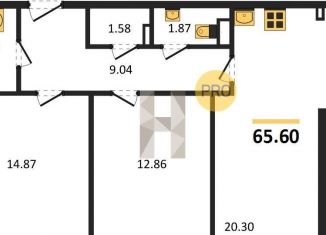 Продается 2-комнатная квартира, 65.6 м2, Воронеж, улица Славы, 7