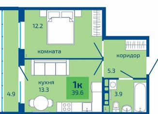 Продаю 1-комнатную квартиру, 39.6 м2, Пермь