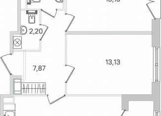 Продается 2-комнатная квартира, 60.4 м2, Пушкин