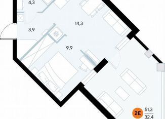 Продам 1-комнатную квартиру, 51 м2, поселок городского типа Заозерное, улица Аллея Дружбы, 10А