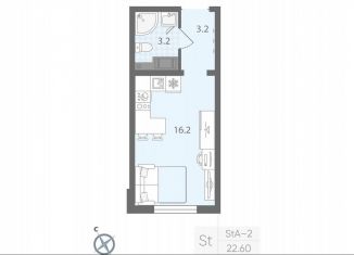 Продам квартиру студию, 22.6 м2, Санкт-Петербург, Красногвардейский район